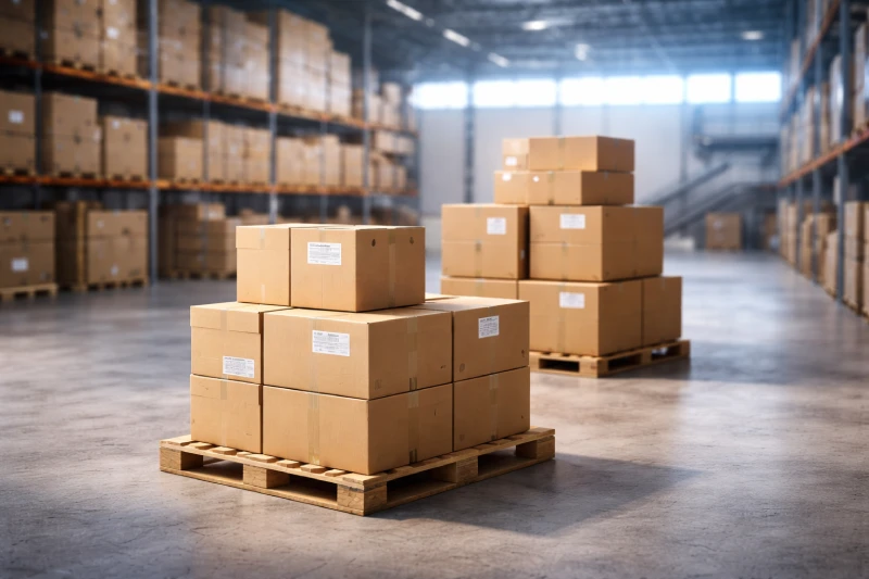 Express courier shipping from China to Nigeria showing small parcel boxes prepared for delivery