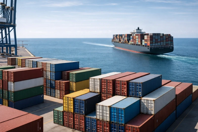 مفهوم تخطيط الشحن البحري للشحن التجاري من الصين إلى جدة