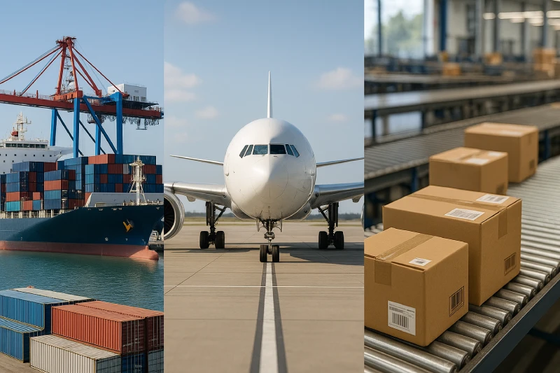 Sea freight, air freight, and express shipping options from China to Amazon FBA USA