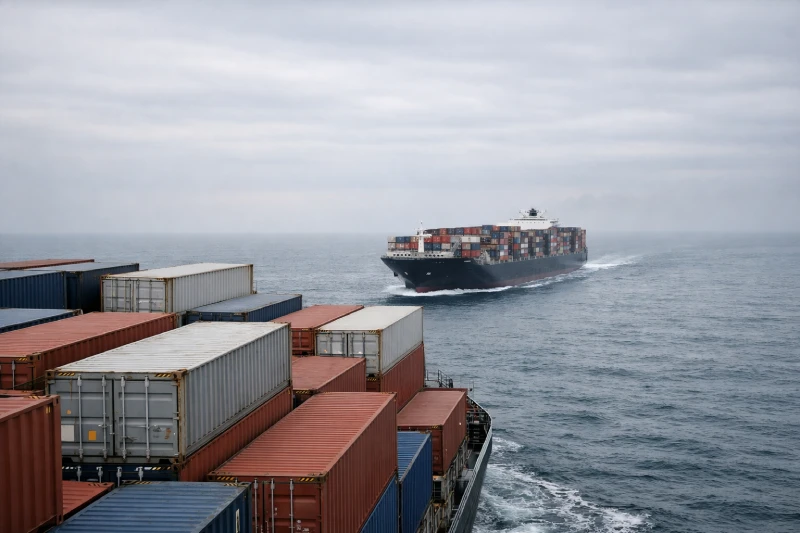 International sea freight operations during the Christmas shipping season from China