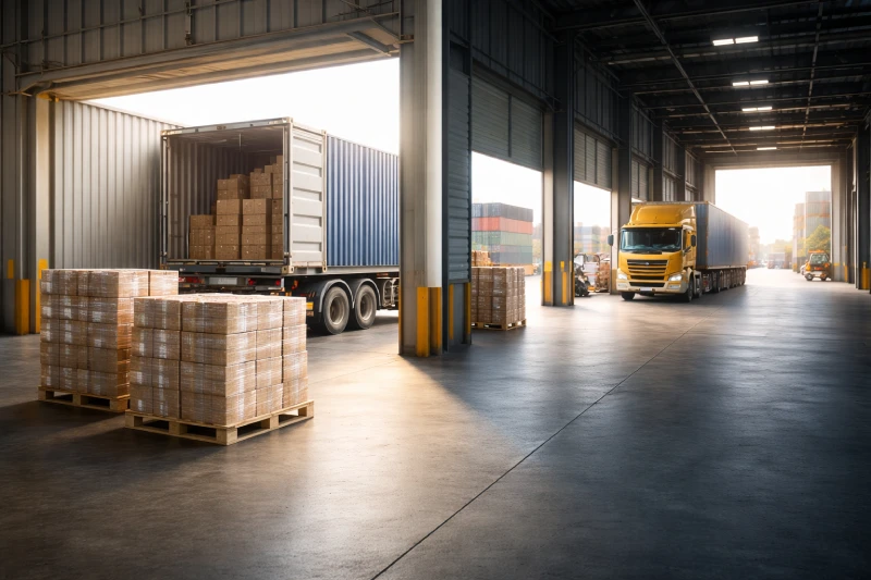 Punto de embarque FOB vs destino FOB mostrando diferentes ubicaciones de transferencia de responsabilidad