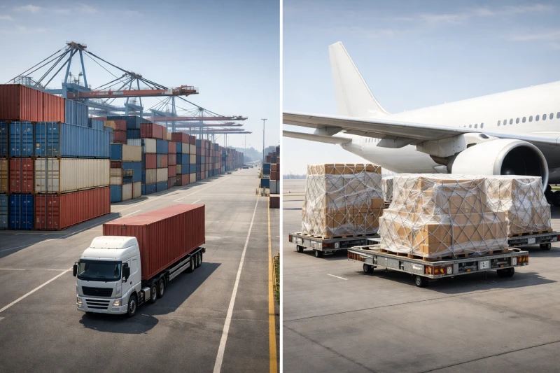 مقارنة طرق الشحن البحري والجوي وتأثيرها على تكلفة الشحن من الصين إلى الإمارات