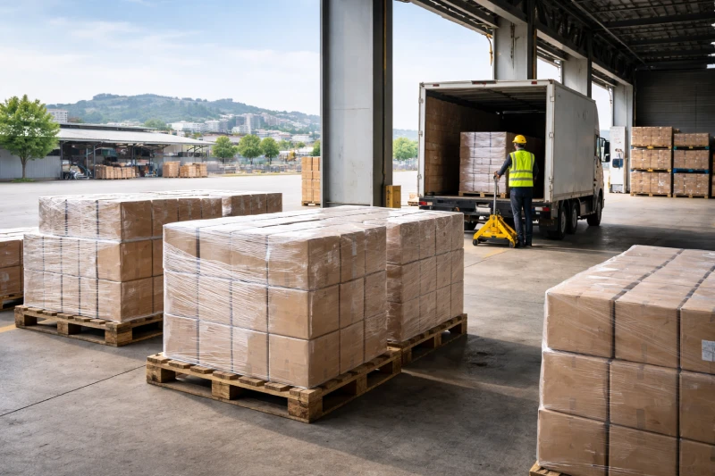 Inland delivery and customs-cleared cargo in Ethiopia logistics warehouse
