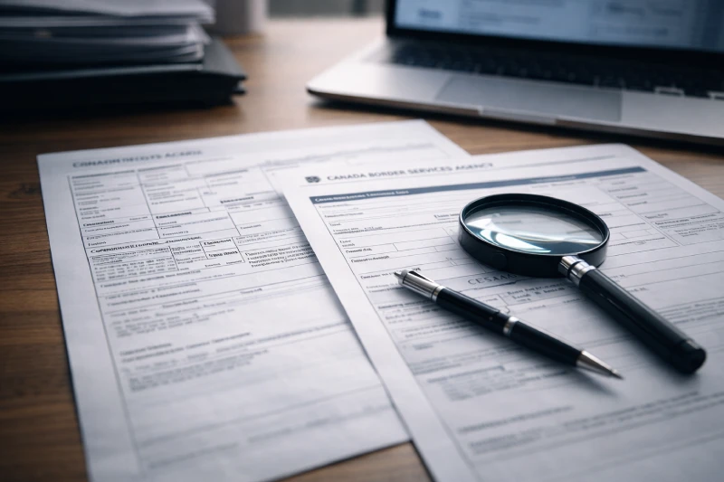 مراجعة مستندات الجمارك لشحنات DDP من الصين إلى كندا، بما في ذلك الفاتورة التجارية والتحقق من الامتثال.