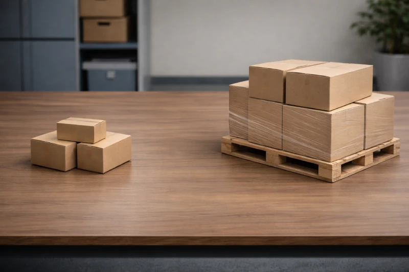 Small shipment compared with larger palletized shipment for shipping decision