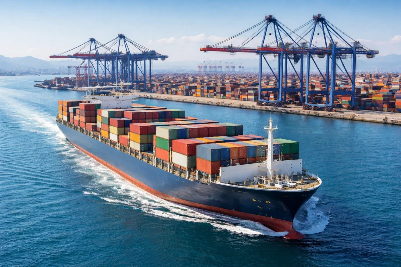 container ship transporting cargo for DDP shipping from China to Cameroon