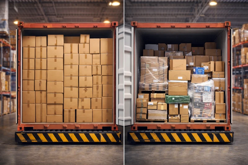 fcl vs lcl container loading comparison full container and shared cargo
