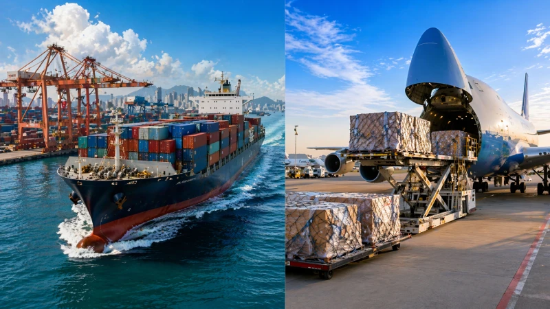Comparison of sea freight and air freight transit times from China to Ghana