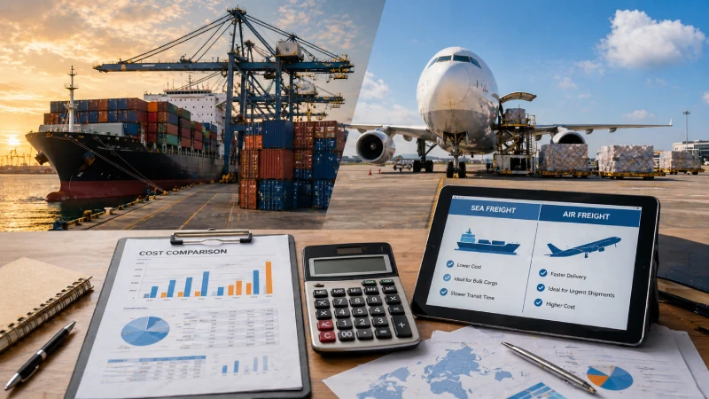 Air freight vs sea freight cost comparison for shipping from China to UAE