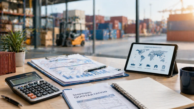 Shipping cost planning and logistics documents for China to UAE import