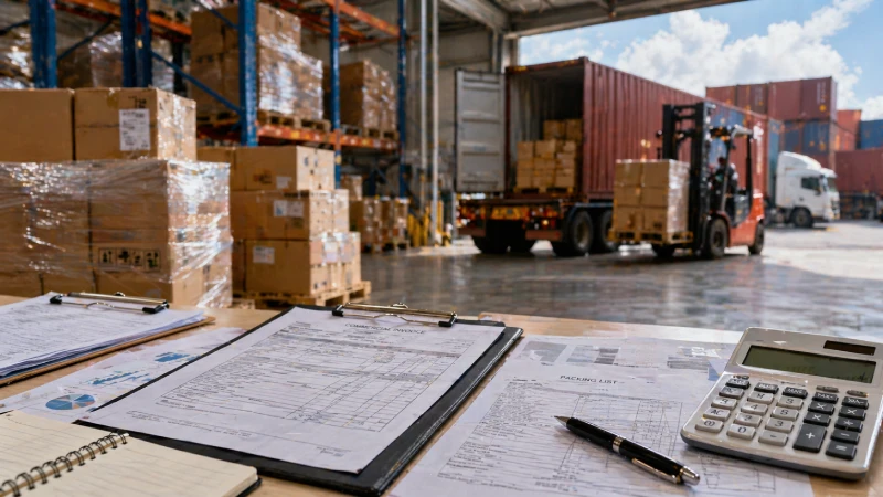 Freight forwarding process from China to UAE with cargo and shipping documents