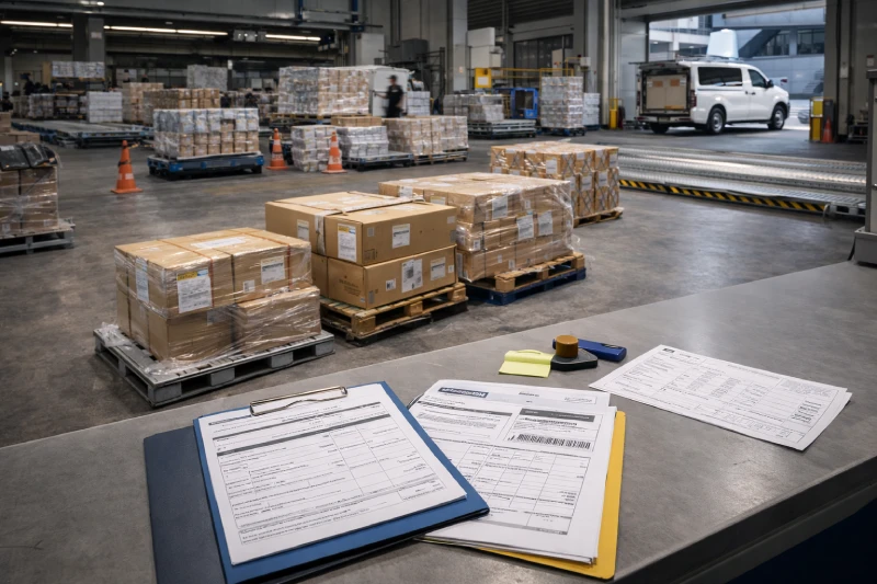 Customs inspection and document review for air freight cargo in Ghana