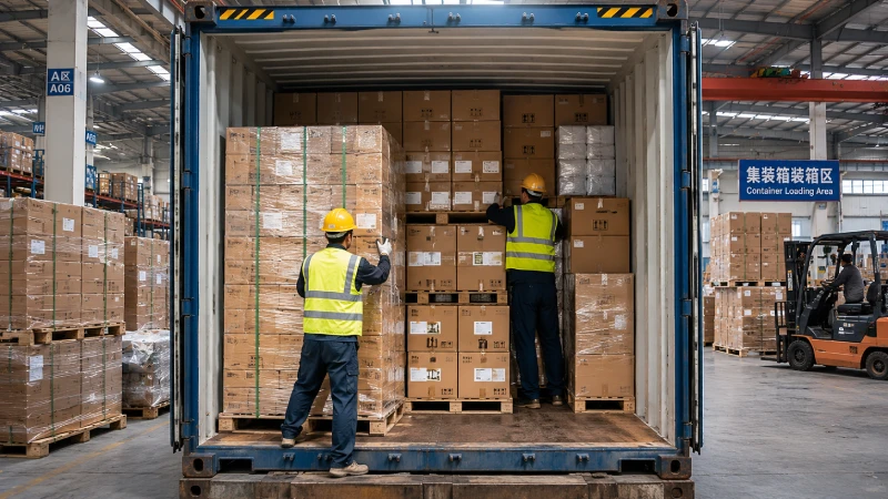 Optimized loading layout inside 40ft shipping container for Saudi Arabia import cargo efficiency