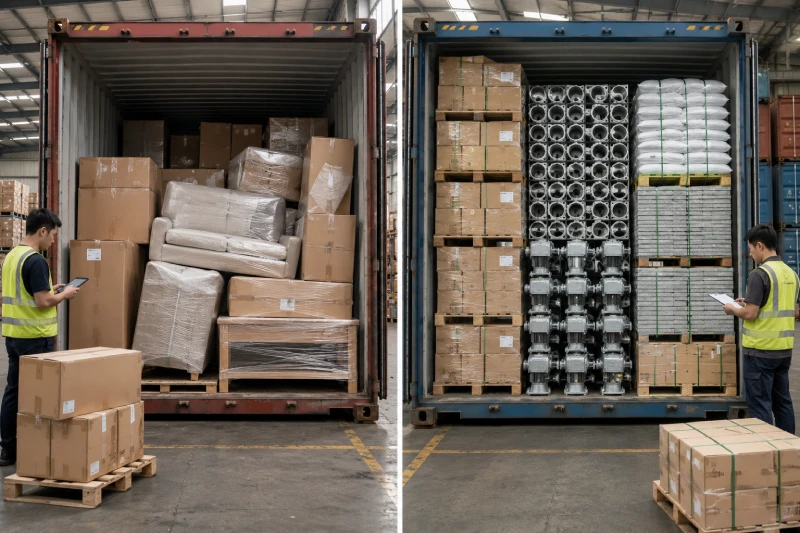Comparison of low-density and dense cargo affecting shipping cost per CBM to Saudi Arabia