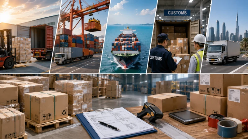 Step-by-step shipping process from China to UAE including customs clearance and delivery