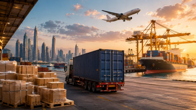 Container shipping and air freight transportation from China to UAE