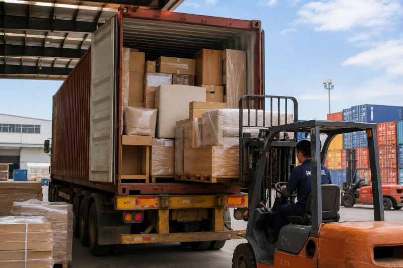 Furniture container loading for shipping from China to Saudi Arabia