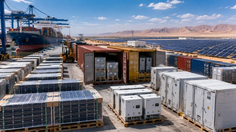 Shipping solar panels and energy storage equipment from China to Saudi Arabia for utility-scale solar projects