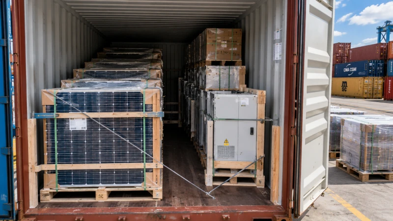 Proper container loading and protection methods for solar panels shipped from China to Saudi Arabia