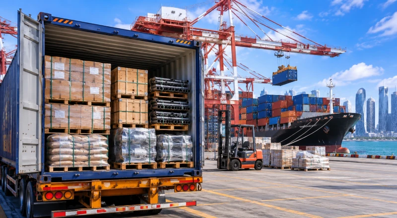 20ft container loaded with industrial cargo for shipping from China to Qatar through Hamad Port