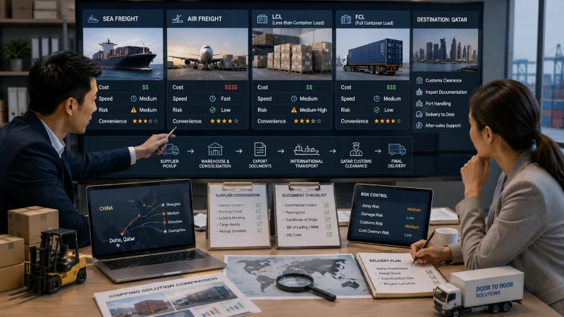 China to Qatar freight forwarder decision framework comparing cost risk speed and delivery control