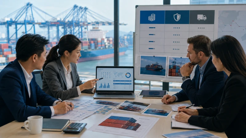Logistics team comparing sea freight cost, risk, and convenience for China to Qatar import shipments.