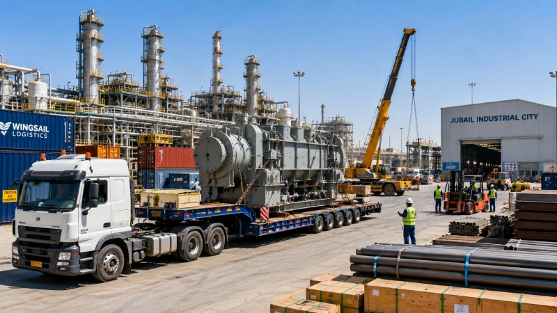 Heavy machinery and industrial cargo delivery planning for Jubail Industrial City Saudi Arabia