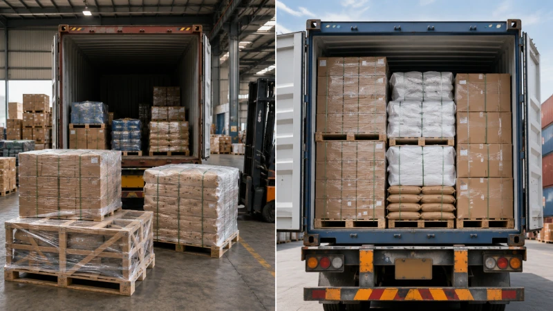 Comparison of partially loaded LCL cargo and full container load shipment showing freight volume optimization for Qatar importers