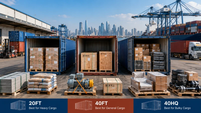 20ft 40ft and 40HQ container options for FCL shipping to UAE