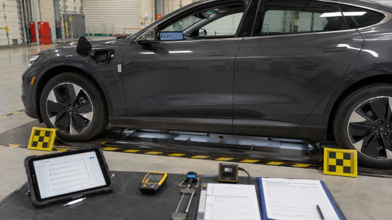 Electric vehicle and battery inspection before sea shipping