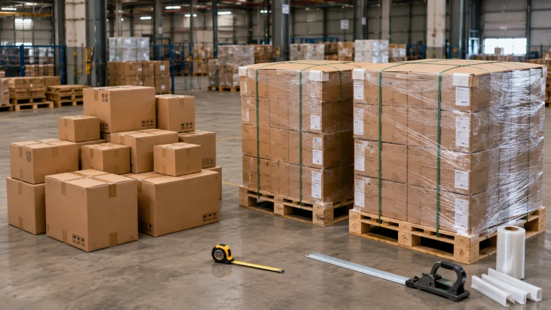 Comparison of loose cartons and palletized cargo used to calculate chargeable CBM for LCL shipping.
