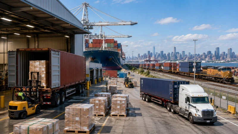 Port-area transloading and warehouse delivery planning for China freight arriving in New York and New Jersey