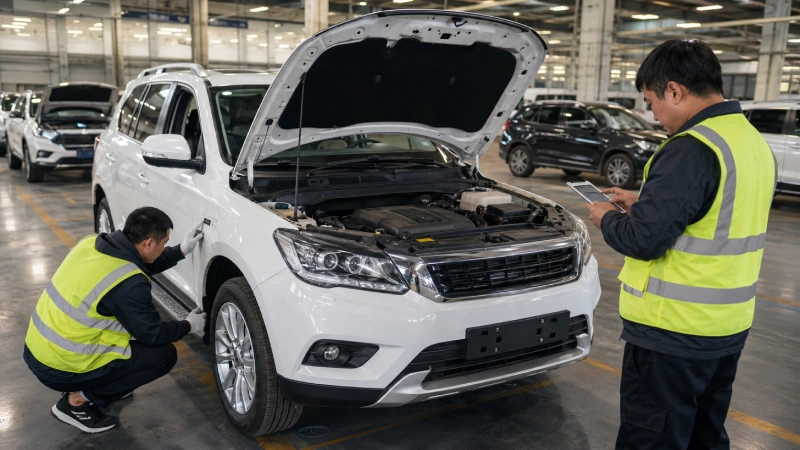 Used car eligibility and condition inspection before export from China