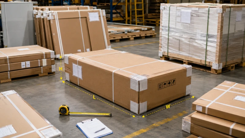 Warehouse verification of final packed furniture CBM before shipping from China to Ghana