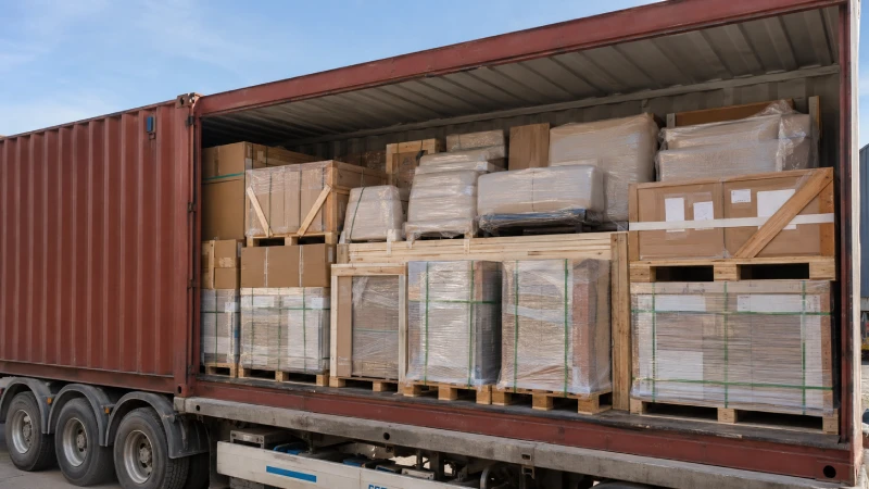 Container load plan for furniture, tiles, kitchen cabinets and sanitary ware shipped from China to Ghana