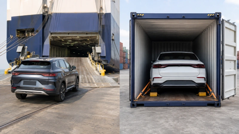 RoRo and container options for shipping cars from China to Ghana