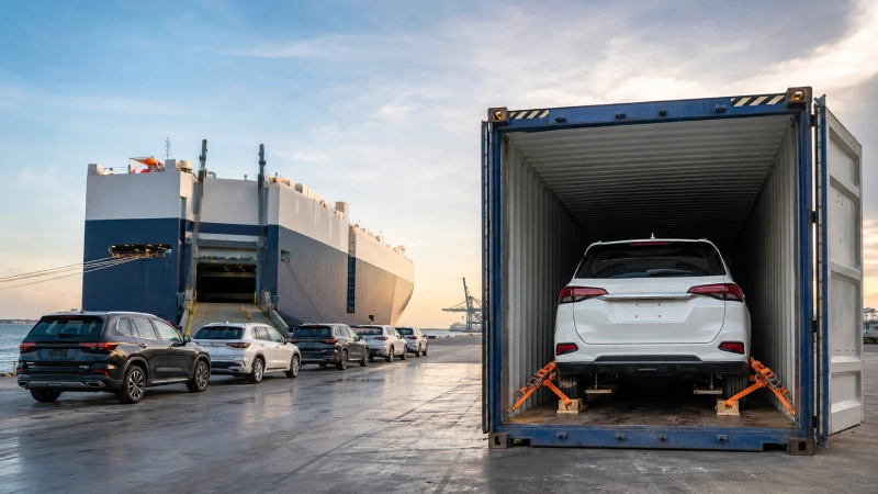 RoRo and container options for shipping cars to Nigeria