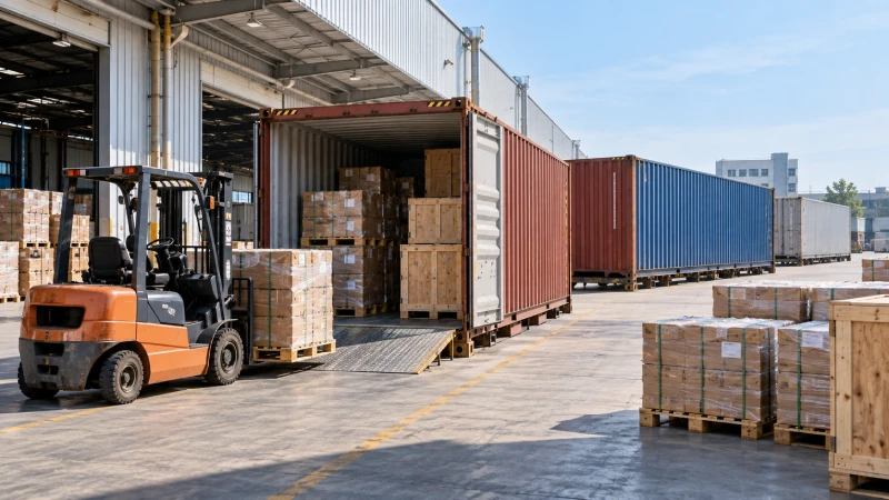 20GP and 40GP container loading at a Chinese warehouse for FCL shipping to Kenya