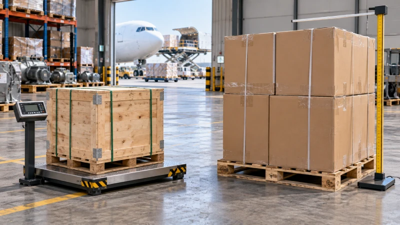 Dense and bulky cargo comparison for air freight chargeable weight calculation
