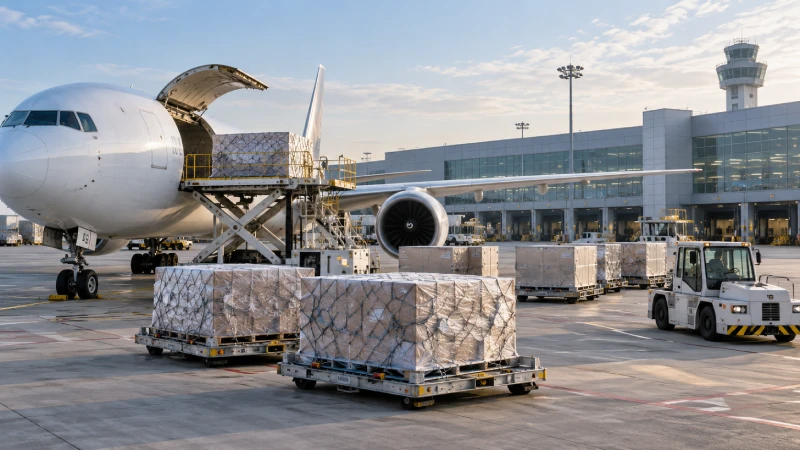 Air freight cargo handling at Munich Airport for shipments from China to Bavaria