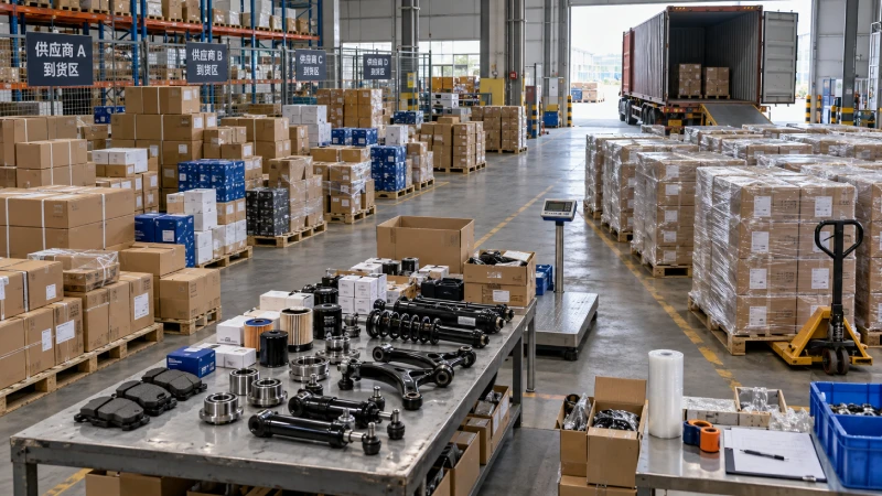 Auto parts from multiple Chinese suppliers consolidated into one export shipment for Kenya