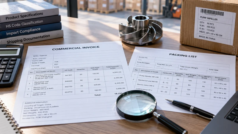 Commercial invoice and packing list for China to UK customs clearance