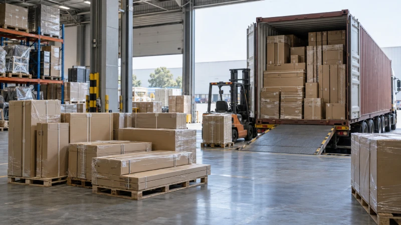 Furniture cartons prepared for LCL and 40HC container shipping to Germany