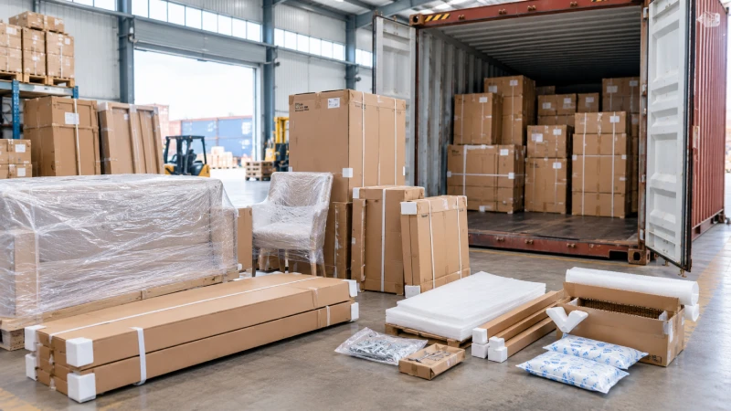 Export furniture packaging and moisture protection for sea freight