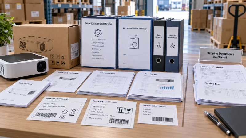 Technical documentation, product labels and shipping documents reviewed before importing goods into Germany