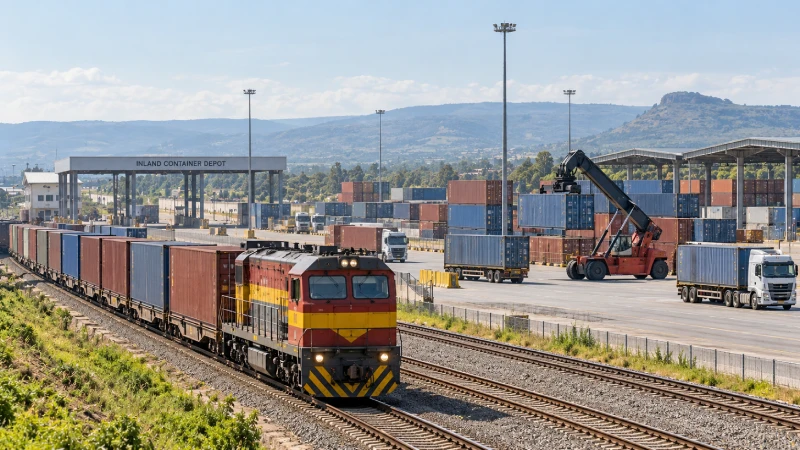 Container rail and inland freight movement toward Naivasha ICD in Kenya