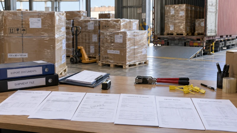 Shipping documents prepared in China for Kenya customs clearance before cargo departure