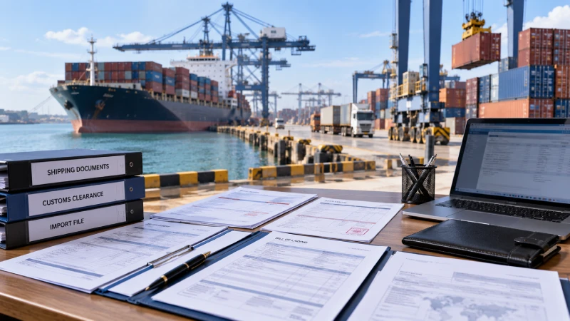 Import documents prepared for customs clearance of cargo arriving in Kenya