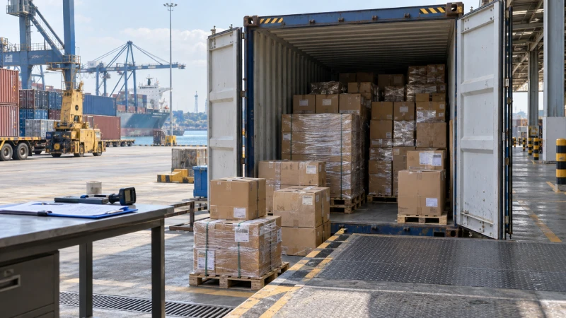 Container cargo inspection during customs clearance at a Kenyan port