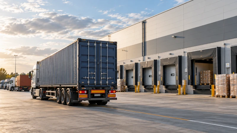 FCL container truck delivering imported goods from London Gateway to a UK distribution warehouse